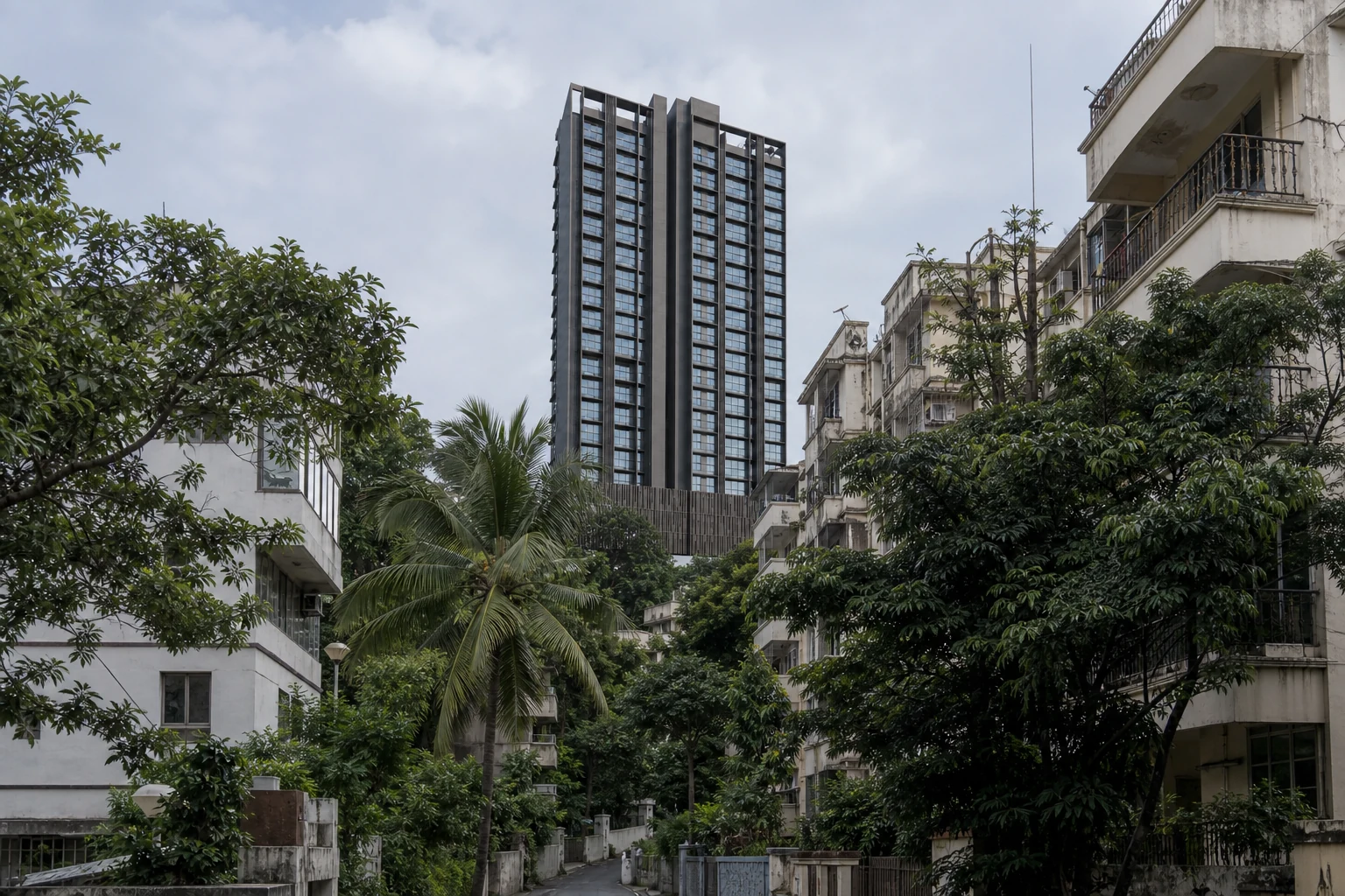 Amaha Sunflower rising above the leafy Mount Mary neighbourhood in Bandra West